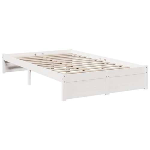 Krevet s regalom z knjige bez madraca bijeli 120x200cm borovina - Bijela 120 x 200 cm Cijena
