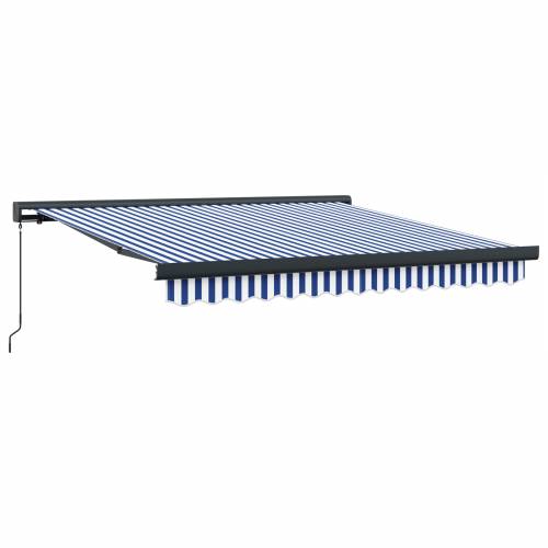 Manualna Retraktabilna Tenda Plava i Bijela 300x250 cm Cijena