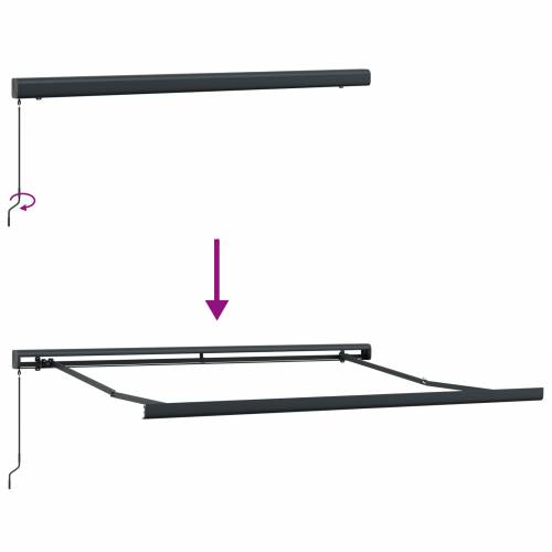 Manualna Retraktabilna Tenda Plava i Bijela 300x250 cm Cijena