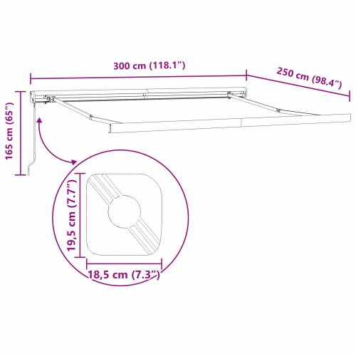 Manualna Retraktabilna Tenda Plava i Bijela 300x250 cm Cijena