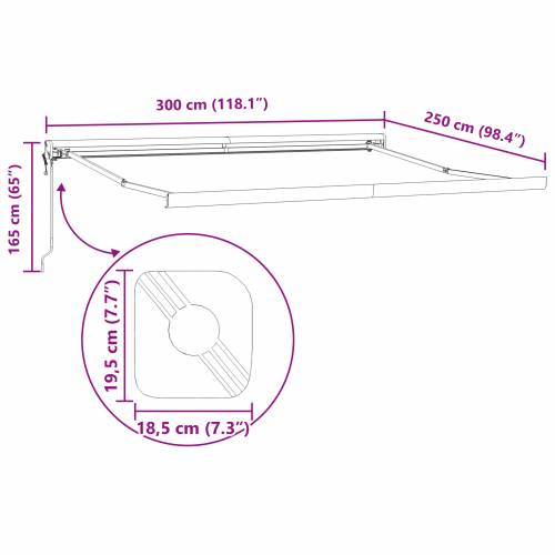 Automatska uvlačiva tenda plavo-bijela 300x250 cm Cijena