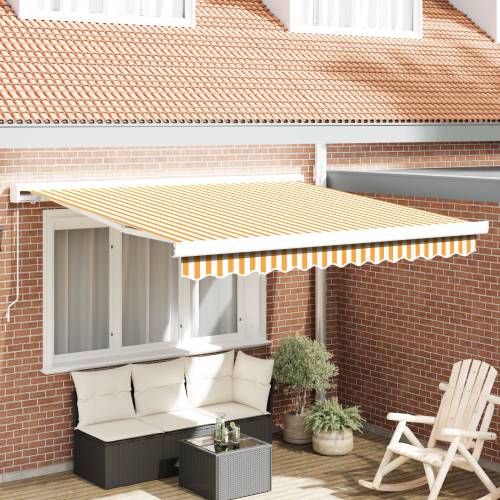 Manualna uvlakača tenda žuta i bijela 300x250 cm Cijena