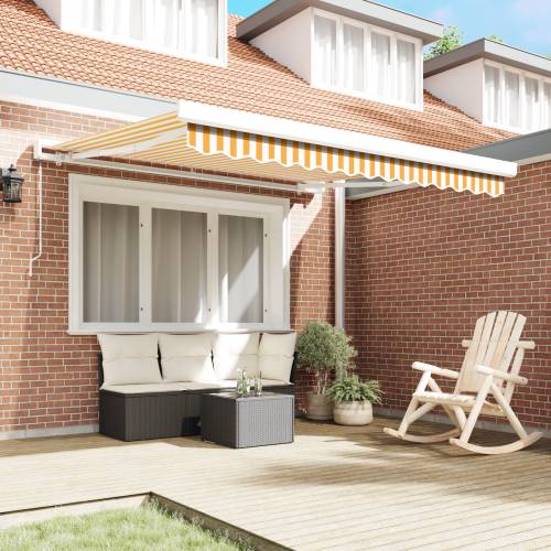 Manualna uvlakača tenda žuta i bijela 300x250 cm Cijena