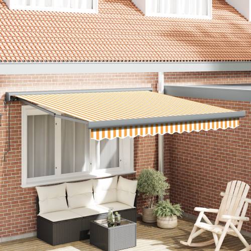 Automatska uvlačiva tenda žuta i bijela 300x250 cm Cijena