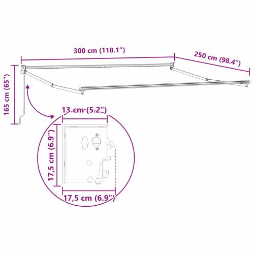 ručno uvlačiva tenda Multicolor pruga 300x250 cm Cijena