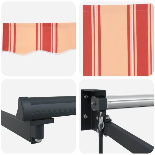 Manualna uvlačiva tenda Narančasta i Crvena 350x250 cm Cijena