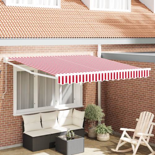 Ručno Uvlačiva Tenda Crveno-bijela Pruga 350x250 cm Cijena