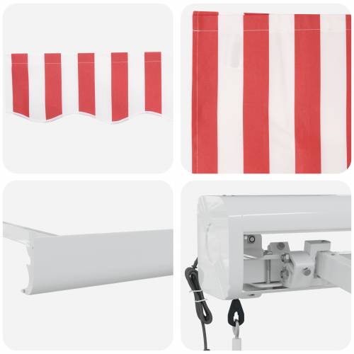 Automatska uvlačiva tenda crveno-bijela pruga 350x250 cm Cijena