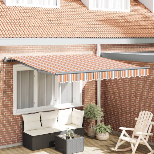Automatska uvlačiva tenda s multikolor prugama 350x250 cm Cijena