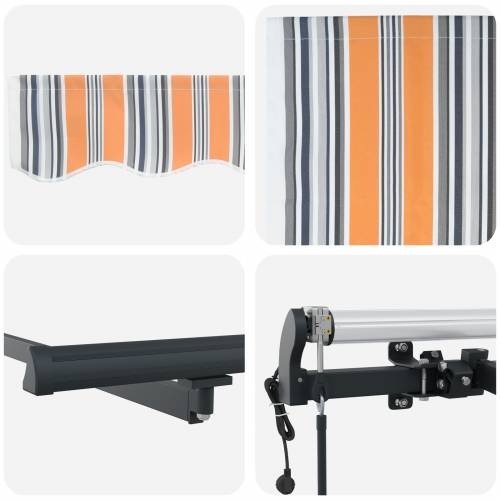 Automatska uvlačiva tenda s multikolor prugama 350x250 cm Cijena
