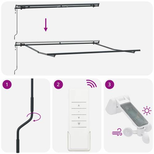Automatska uvlačiva tenda s multikolor prugama 350x250 cm Cijena