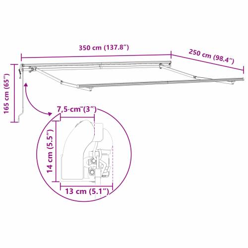 Automatska uvlačiva tenda s multikolor prugama 350x250 cm Cijena