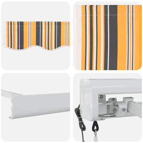 Automatska uvlakačka nadstrešnica višebojna pruga 350x250 cm Cijena