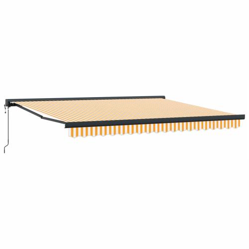 Automatska uvlačiva tenda Žuta i bijela 400 x 300 cm Cijena