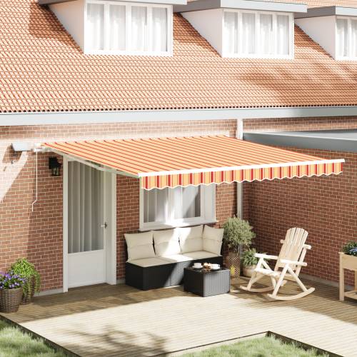 Manual Uvlačiva tenda s LED svjetlom, Žuta i narančasta 400x300 cm Cijena