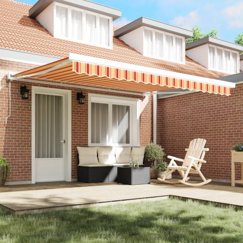 Automatska uvlačna tenda u žutoj i narančastoj 400x300 cm Cijena
