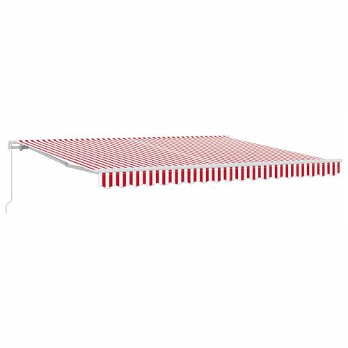 ručna uvlačiva tenda crvena i bijela pruga 400x300 cm Cijena
