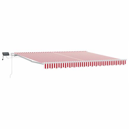 Ručna tenda na uvlačenje s LED crvenim i bijelim prugama 400x300 cm Cijena