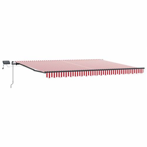 Ručno uvlačna tenda s LED crvenim i bijelim prugama 400x300 cm Cijena