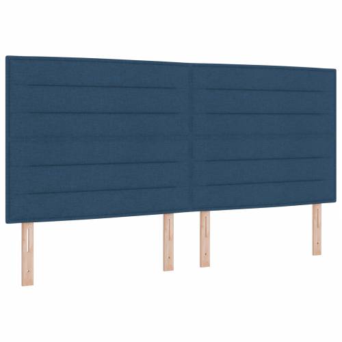 Krevet s uzglavljem i madracem & klupa plava 200x200 cm tkanina Cijena