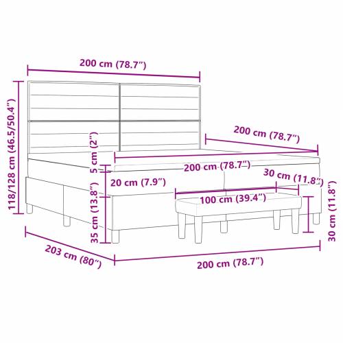 Krevet s uzglavljem i madracem & klupa plava 200x200 cm tkanina Cijena