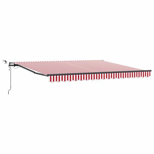Automatska uvlačiva tenda s LED crveno-bijelim prugama 400x300 cm Cijena