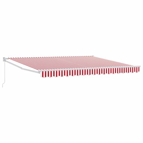 Ručna uvlačiva tenda Crvena i bijela pruga 400x300 cm Cijena