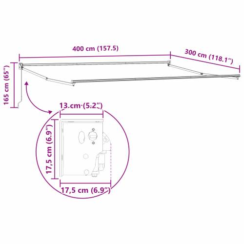 Ručna uvlačiva tenda Crvena i bijela pruga 400x300 cm Cijena