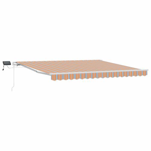 Ručno uvlačiva sjenica s LED višebojnim prugama 400x300 cm Cijena