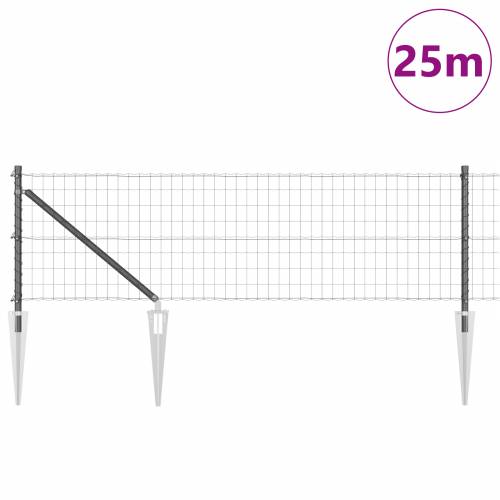 Euro Ograda s 13 Oštricama 0.8x25 m Galvanizirani Čelik Sivi Cijena