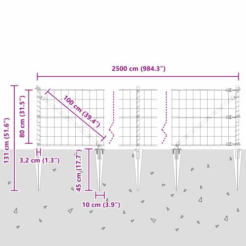 Euro Ograda s 13 šiljaka 0.8x25 m Galvanizirano Čelik Siva Cijena