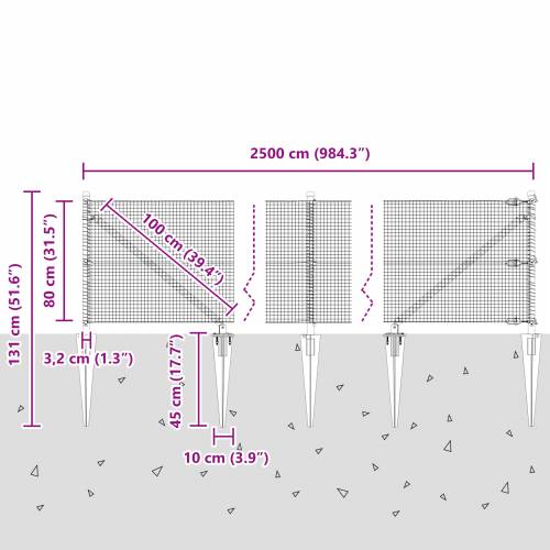 Zavarena žičana ograda s 13 šprajc postova Siva 0,8x25 m Čelik Cijena