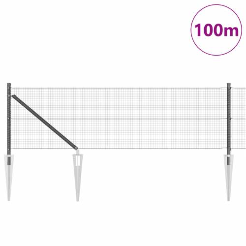 zavarena žičana ograda s 13 šiljaka sivi 0.8x100 m čelik Cijena
