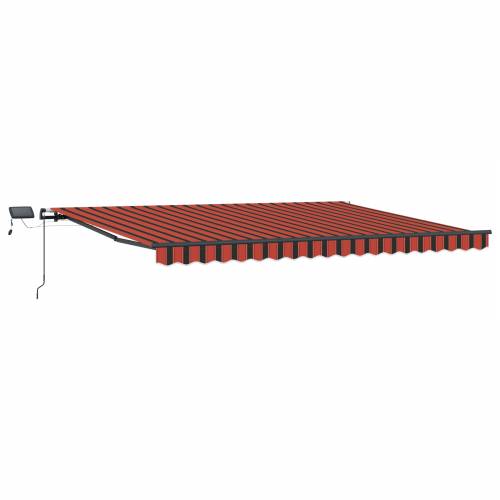 Manualna uvlačiva tenda s LED svjetlom u narančastoj i smeđoj boji 400x350 cm Cijena