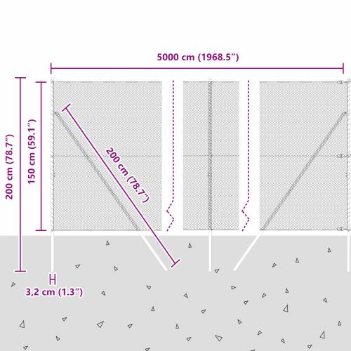 Heksagonalna ograda Zelena 1.5x50 m Čelik Cijena