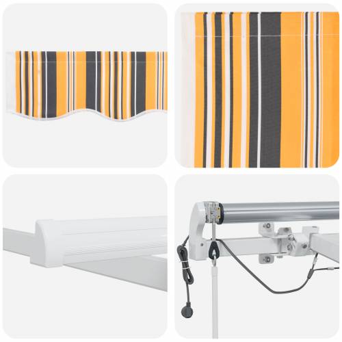 Automatska Uvlačiva Tenda s LED Višebojnim Prugama 400x350 cm Cijena
