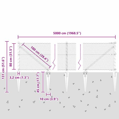 Heksagonalna Ograda Siva 0.8x50 m Čelik Cijena