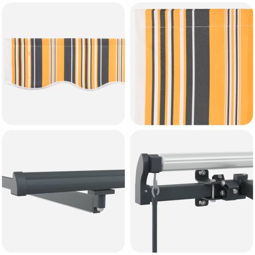 Ručno uvlačiva tenda s LED multicolour prugom 400x350 cm Cijena
