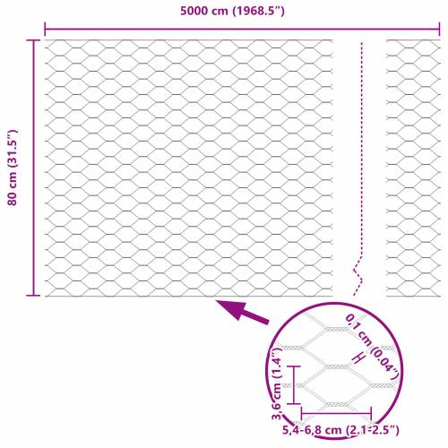 heksagonalna ograda siva 0.8x50 m čelik Cijena