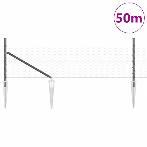 Heksagonalna ograda Siva 0.8x50 m Čelik Cijena