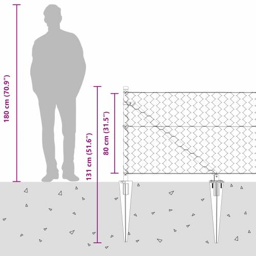 Heksagonalna ograda Siva 0.8x50 m Čelik Cijena