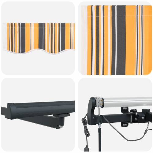 Automatska uvlačiva tenda s LED višebojnim prugama 400x350 cm Cijena