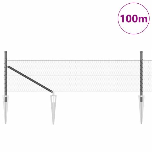 Šesterokutna Ograda Siva 0.8x100 m Čelik Cijena