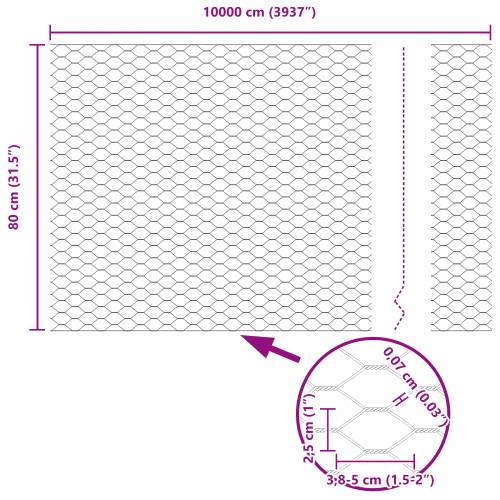 Siva heksagonalna ograda 0.8x100 m čelik Cijena