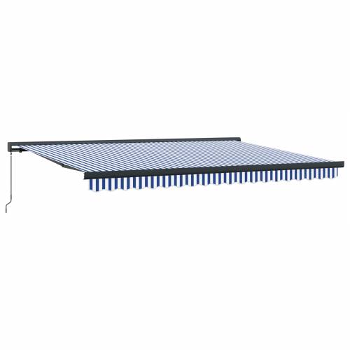 plava i bijela ručno upravljiva uvlačiva tenda 450x300 cm Cijena