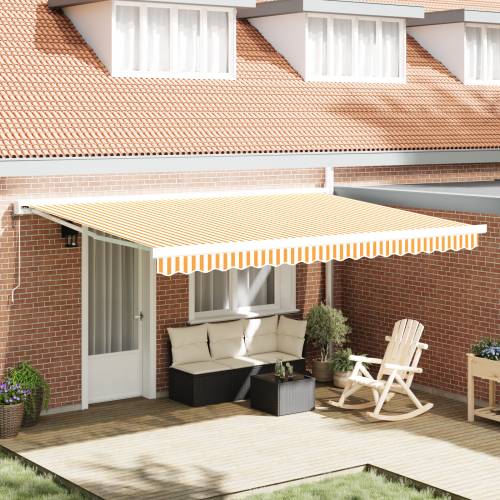 Automatska uvlačna tenda narančasta i bijela 450x300 cm Cijena
