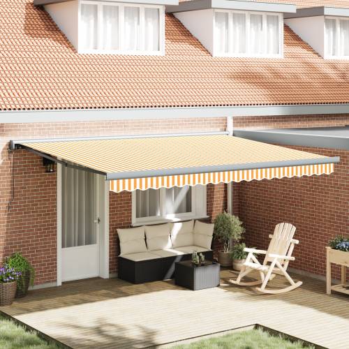 Automatska izvlačna tenda narančasta i bijela 450x300 cm Cijena