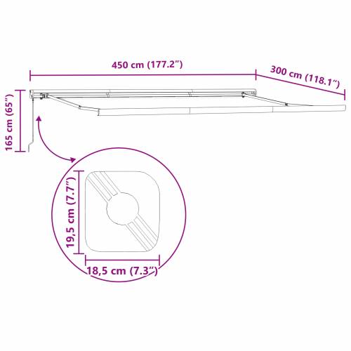 Manualna uvlačiva tenda Antracit 450x300 cm Cijena