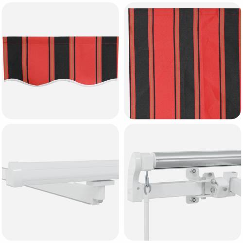 Ručna uvlaka tenda s LED-icama, narančasta i smeđa 450x300 cm Cijena