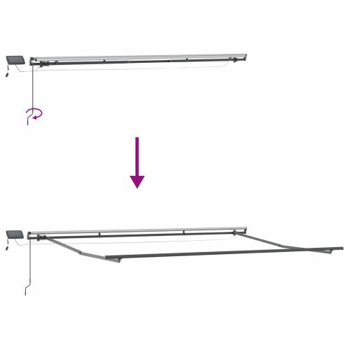 Ručno uvlačiva tenda s LED u narančastoj i smeđoj boji 450x300 cm Cijena